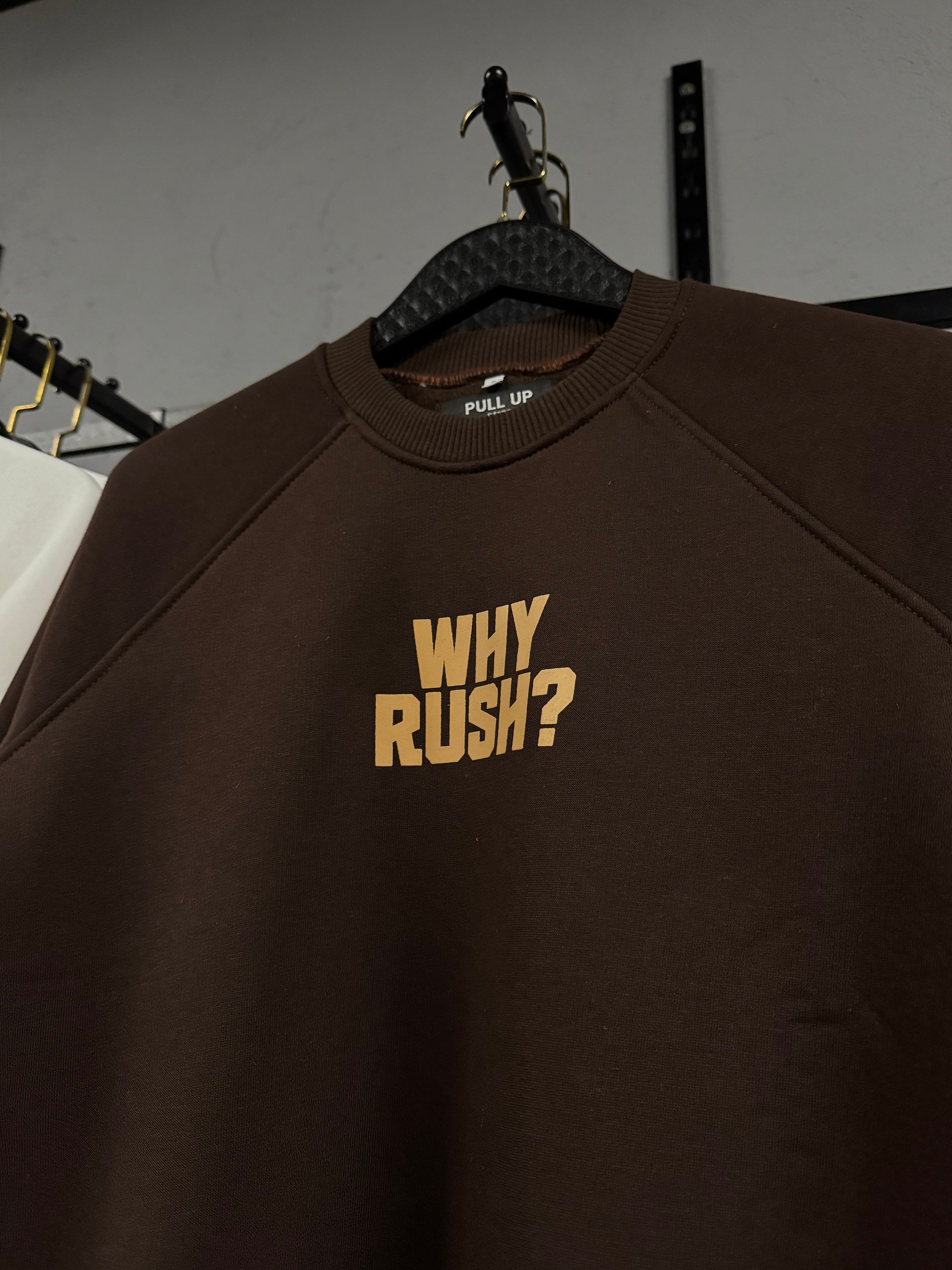 Sweatshirt marron why rush ?