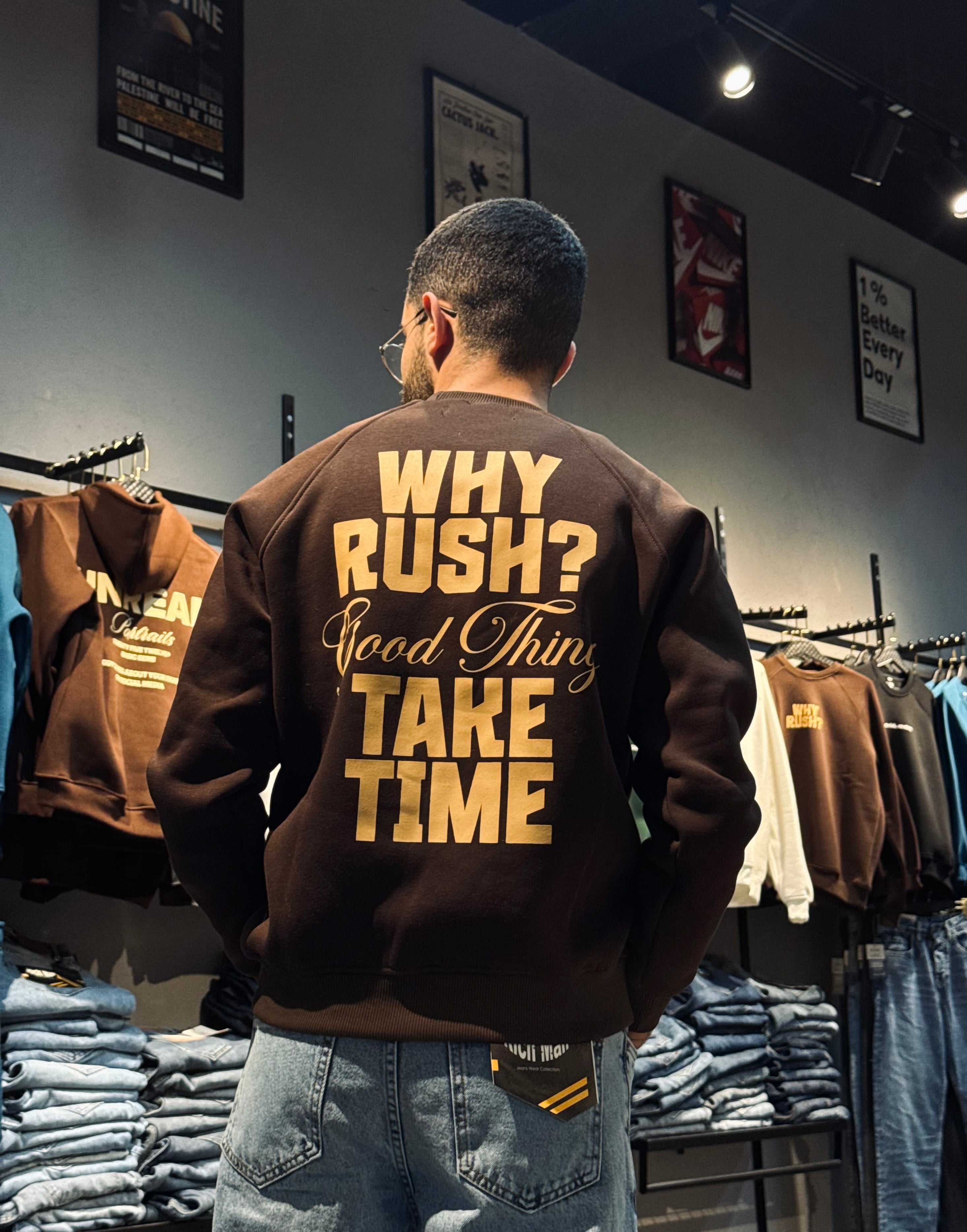 Sweatshirt marron why rush ?
